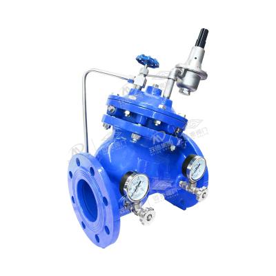 Flange type double chamber pressure reducing and stabilizing valve