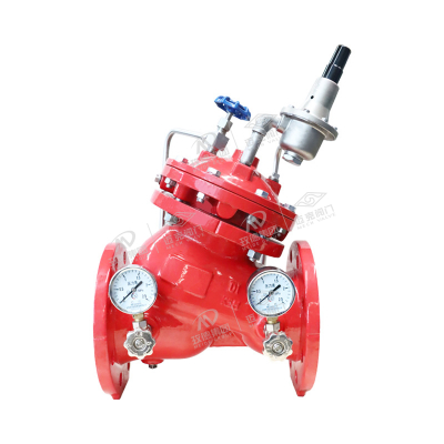 Flange type double chamber pressure reducing and regulating valve