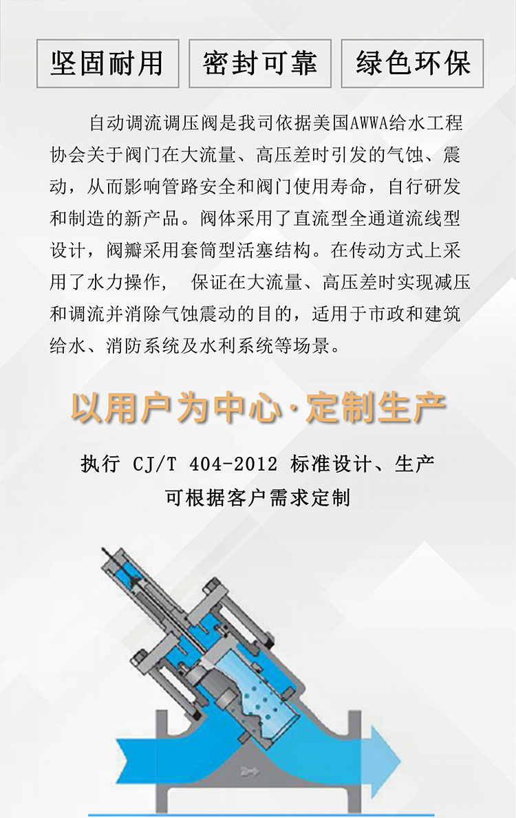 Automatic flow and pressure regulating valve Automatic flow and pressure regulating valve